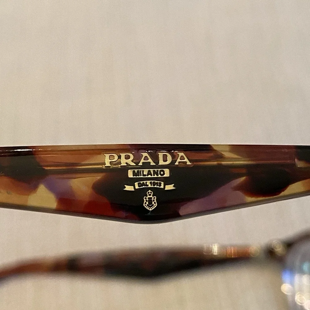 Prada Eyeglasses Frame VPR 15P Womens Cat Eye Tortoise Purple 53-16-135 RX